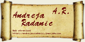 Andreja Radanić vizit kartica